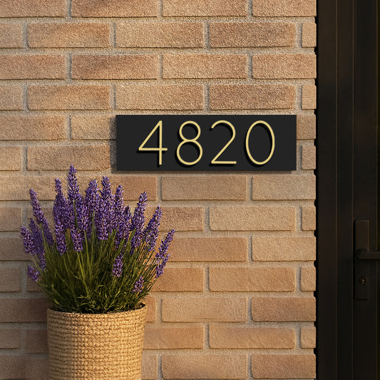 Gold House Number | Gold number address sign in Vertical and Horizontal layout | Address plaques for outside