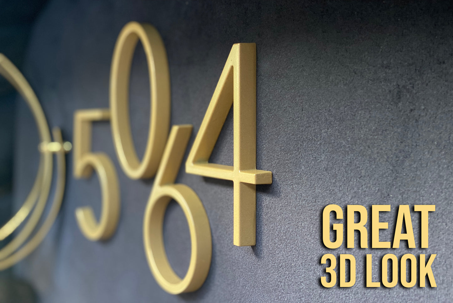 Gold House Number | Gold number address sign in Vertical and Horizontal layout | Address plaques for outside