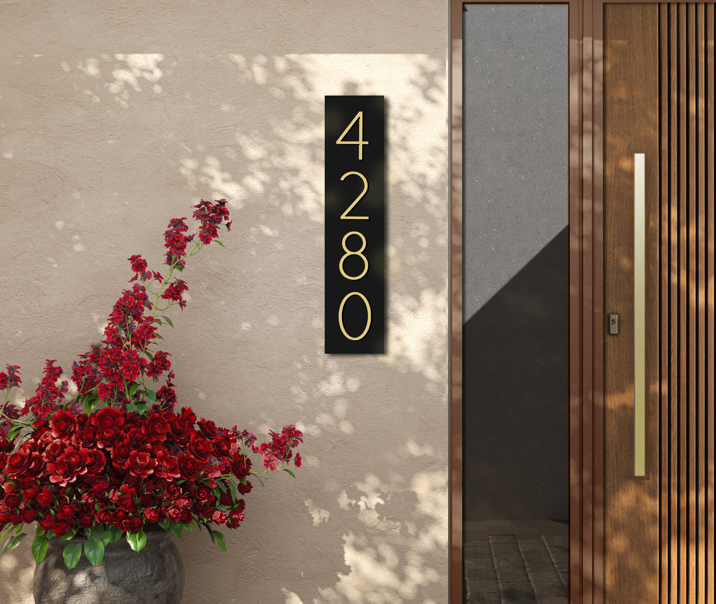 Gold House Number | Gold number address sign in Vertical and Horizontal layout | Address plaques for outside