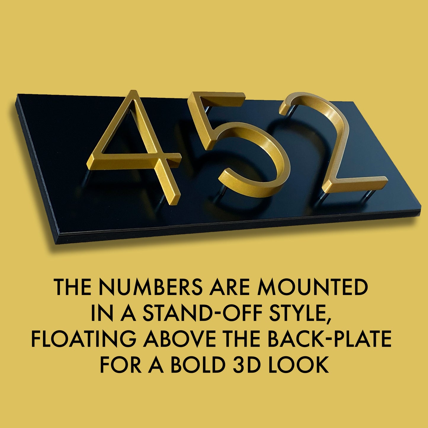 Gold House Number | Gold number address sign in Vertical and Horizontal layout | Address plaques for outside