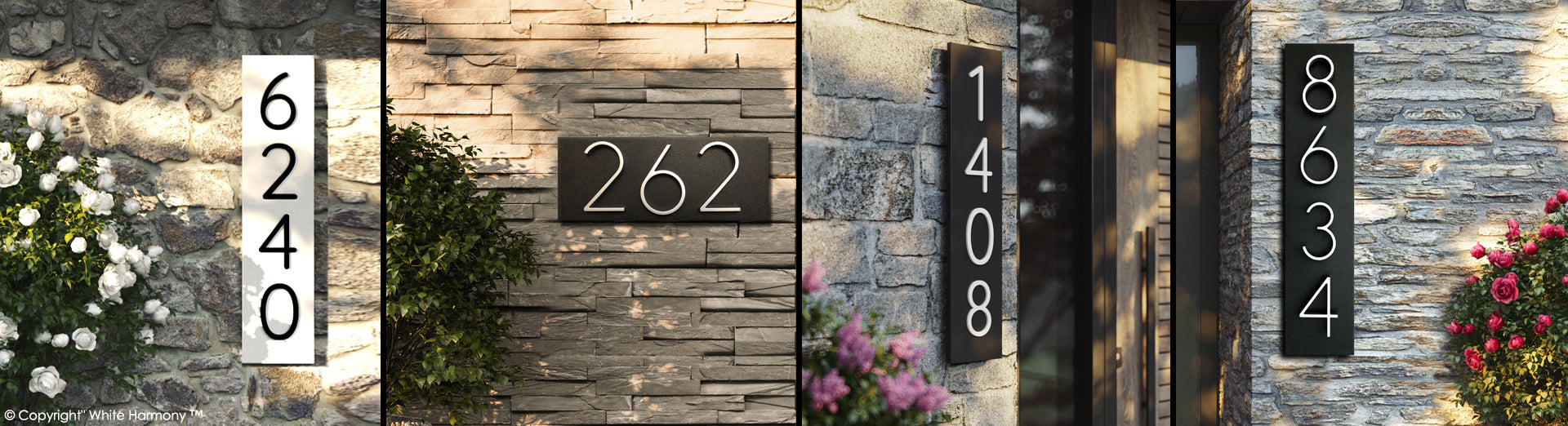 House numbers for outdoor available in vertical and horizontal , Modern address numbers for outdoor