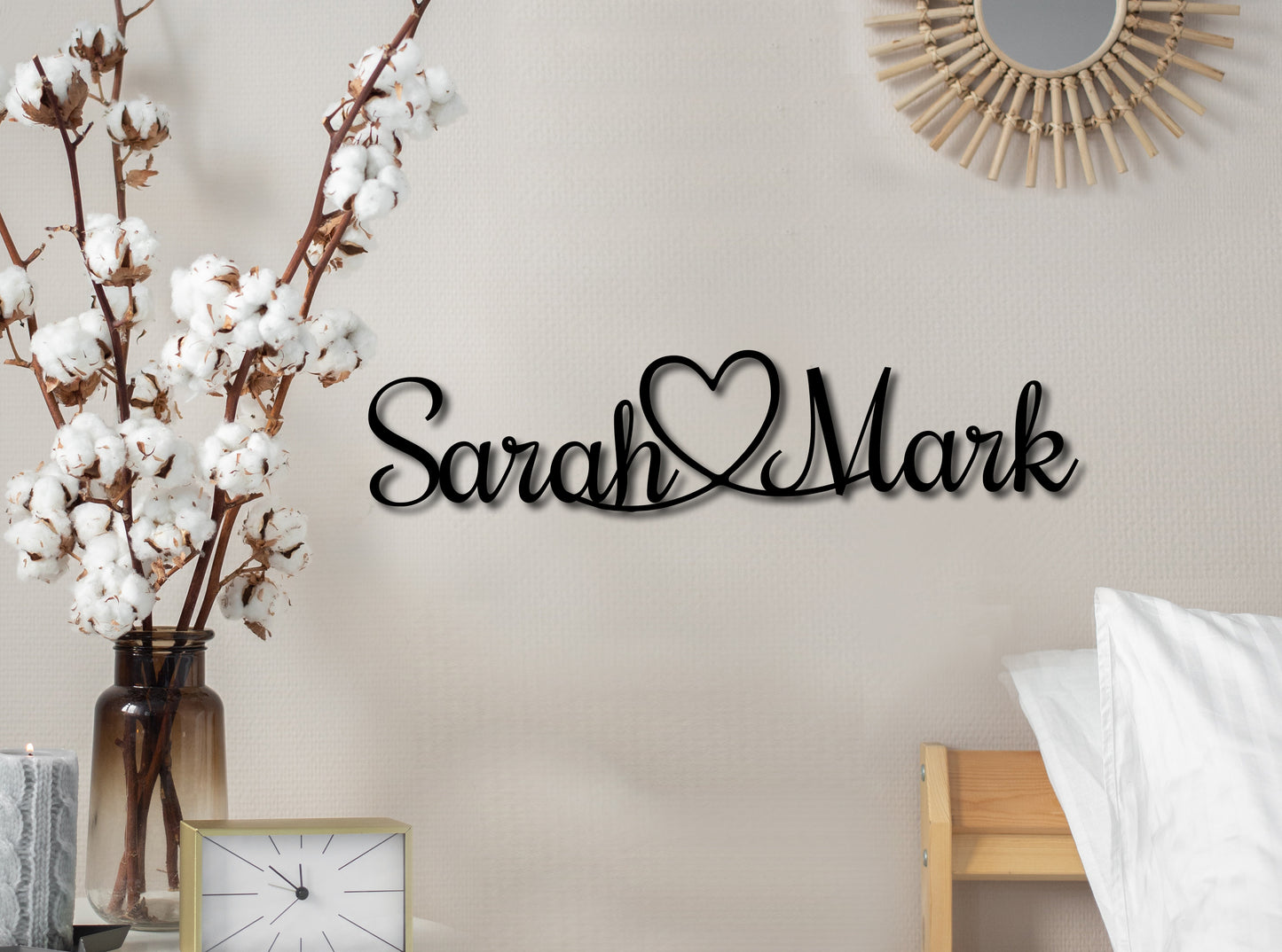 Panneau de nom de couple personnalisé, panneau de noms de cœur, cadeau de Saint-Valentin, cadeau d'anniversaire, cadeau de mariage, cadeau de pendaison de crémaillère, panneau d'amour en forme de cœur