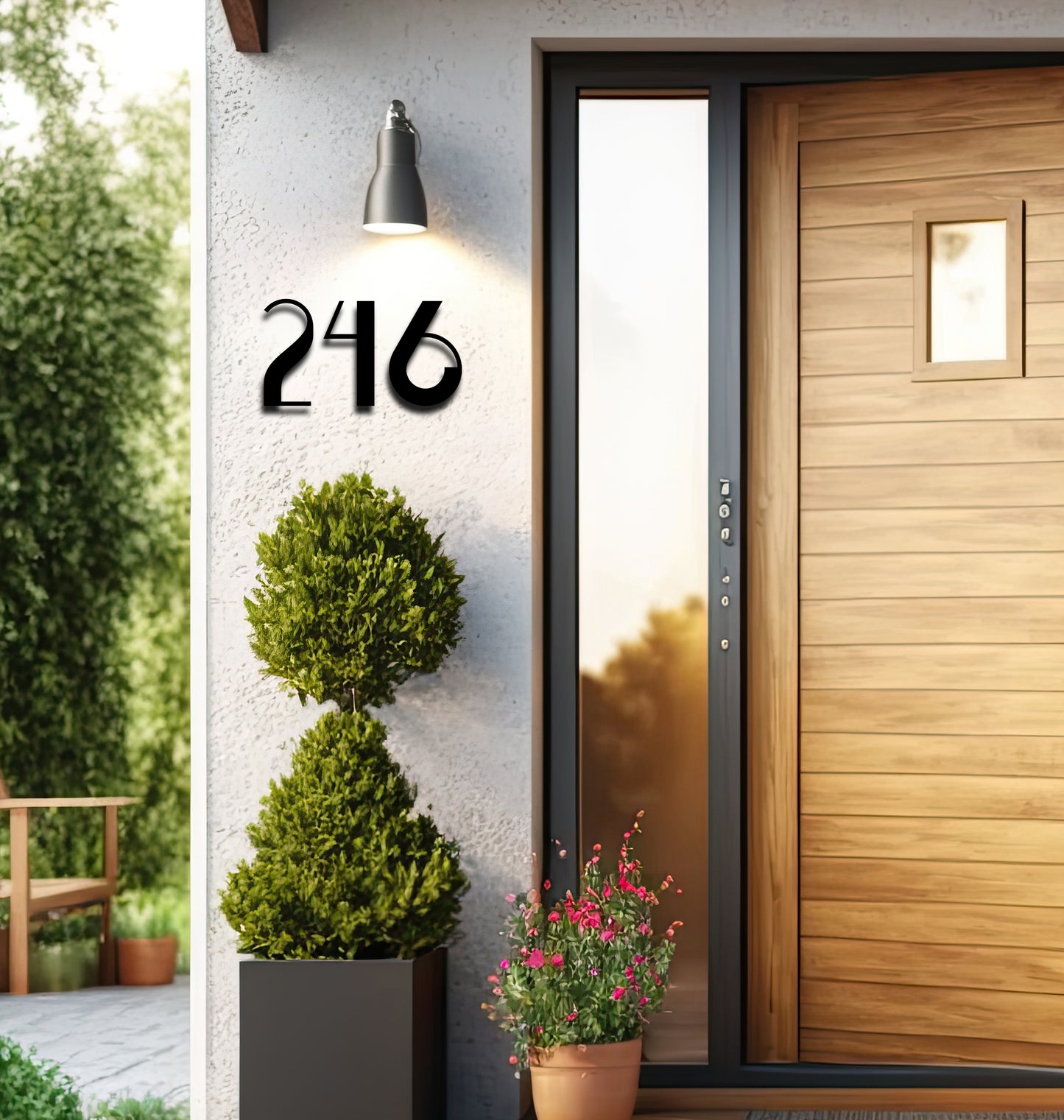 6-Inch Modern Metal House Numbers – Outdoor Address Sign for Home, Durable & Easy to Install