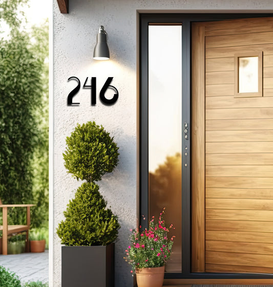 6-Inch Modern Metal House Numbers – Outdoor Address Sign for Home, Durable & Easy to Install