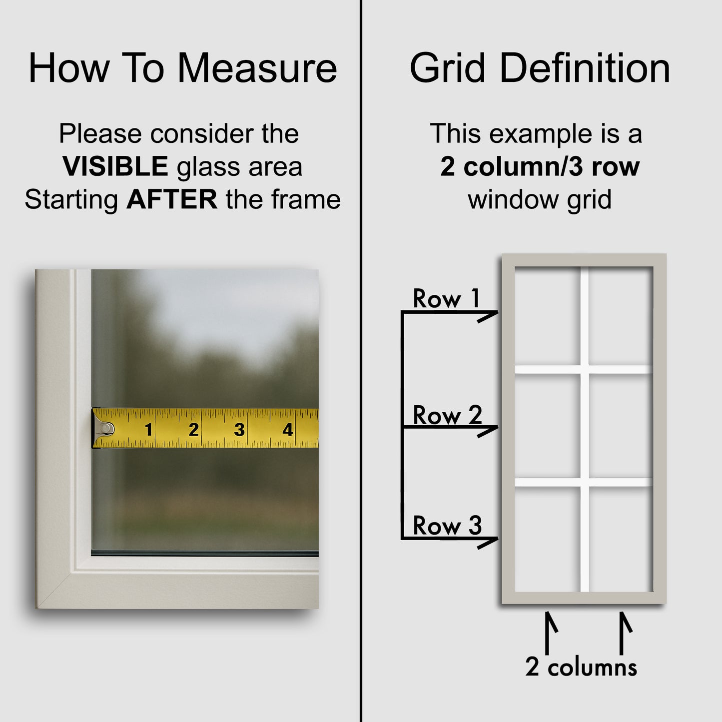 Premium PVC Window Grid | Custom Pane Overlay for Existing Windows | Thick 1/4" Solid PVC Strips (Not Tape Rolls) | Real 3D Window Mullion Look | Durable, Indoor/Outdoor Material