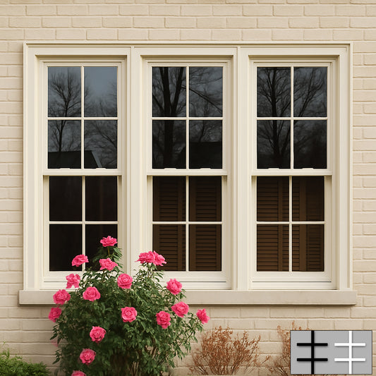 Premium PVC Window Grid | Custom Pane Overlay for Existing Windows | Thick 1/4" Solid PVC Strips (Not Tape Rolls) | Real 3D Window Mullion Look | Durable, Indoor/Outdoor Material