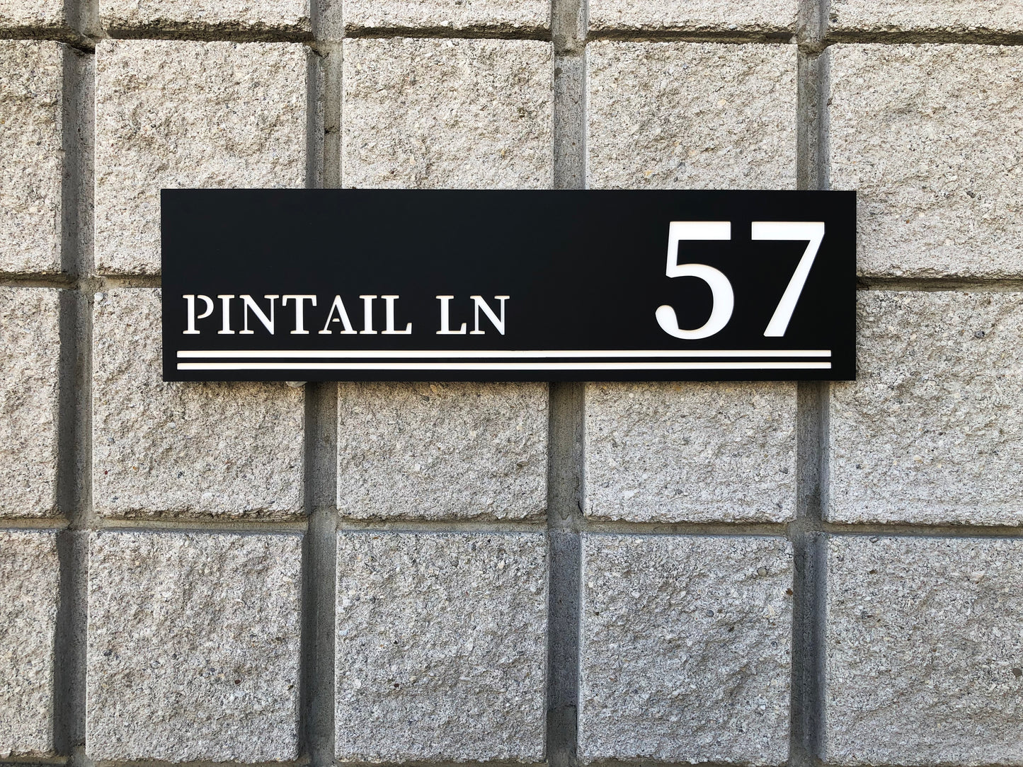 Modern Acrylic House Address Sign – Double Layer Design, Custom Street Name & House Number, Black & White Options