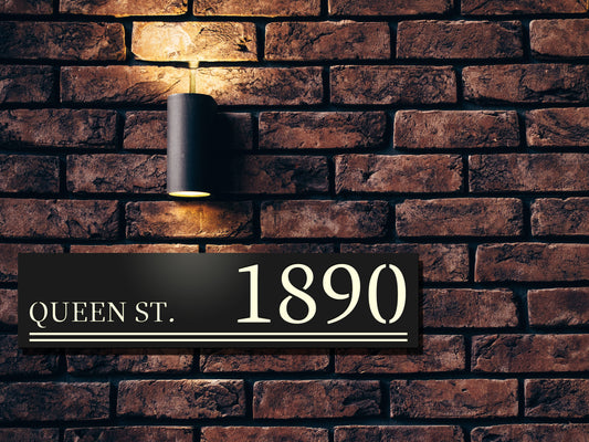 Modern Acrylic House Address Sign – Double Layer Design, Custom Street Name & House Number, Black & White Options