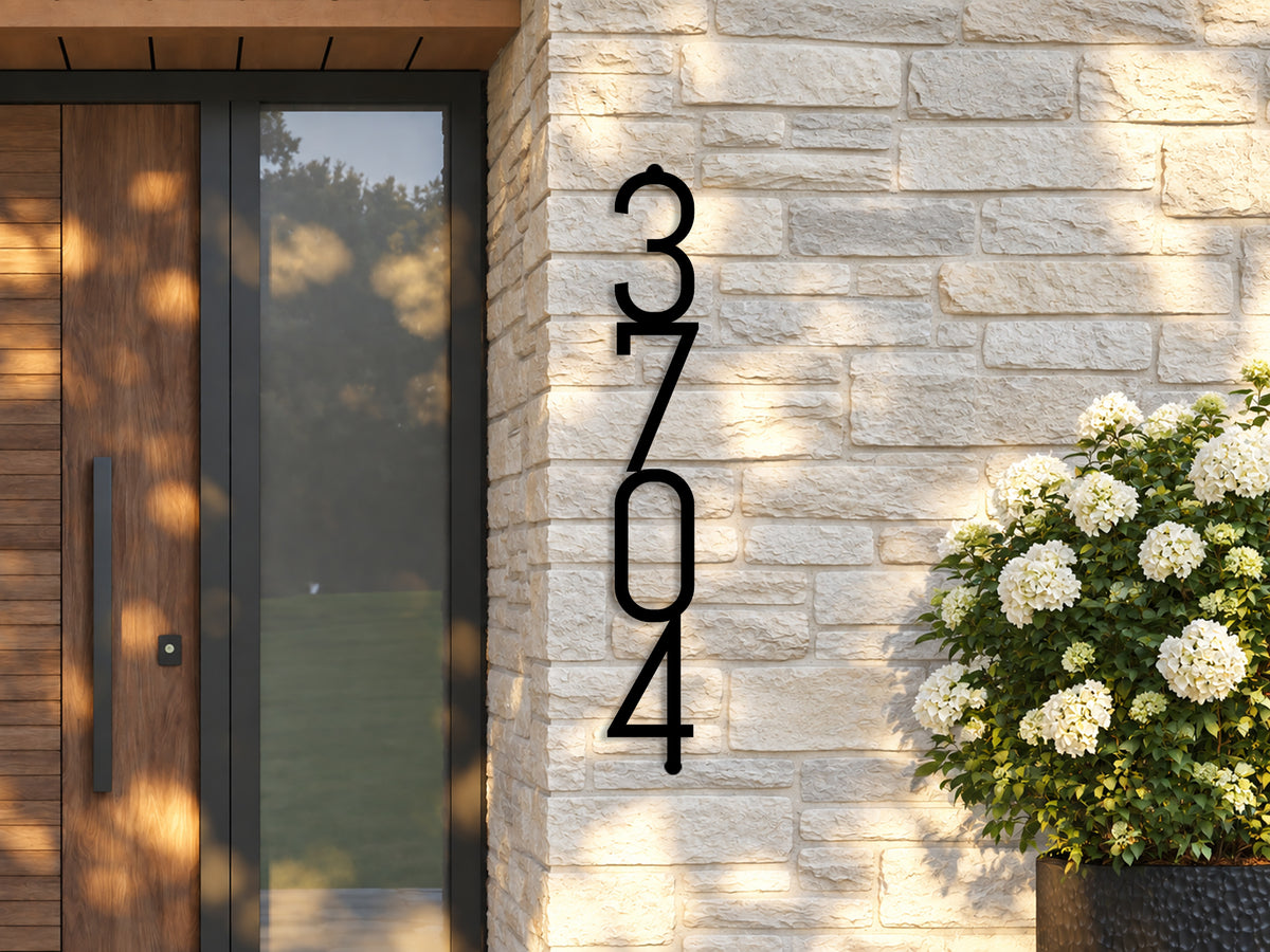 7" and 5" tall Number Metal Address Sign | large Metal Address Plaque | Vertical and Horizontal House Number | Housewarming Gift