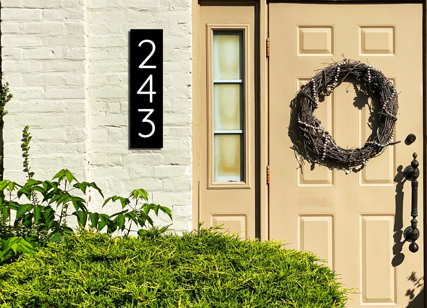 Modern house number with ACRYLIC numbers for outdoor | Housewarming gift idea | Address sign | Address plaques