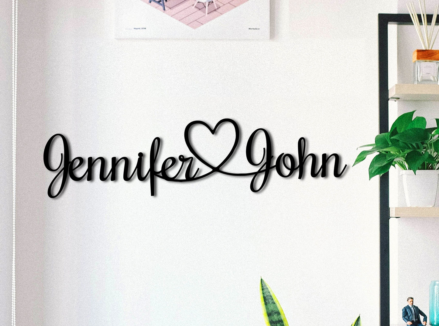 Personalized Couples Name Sign, Heart Names Sign, Valentine’s gift,Anniversary Gift, Wedding Gift, Housewarming Gift, heart love sign