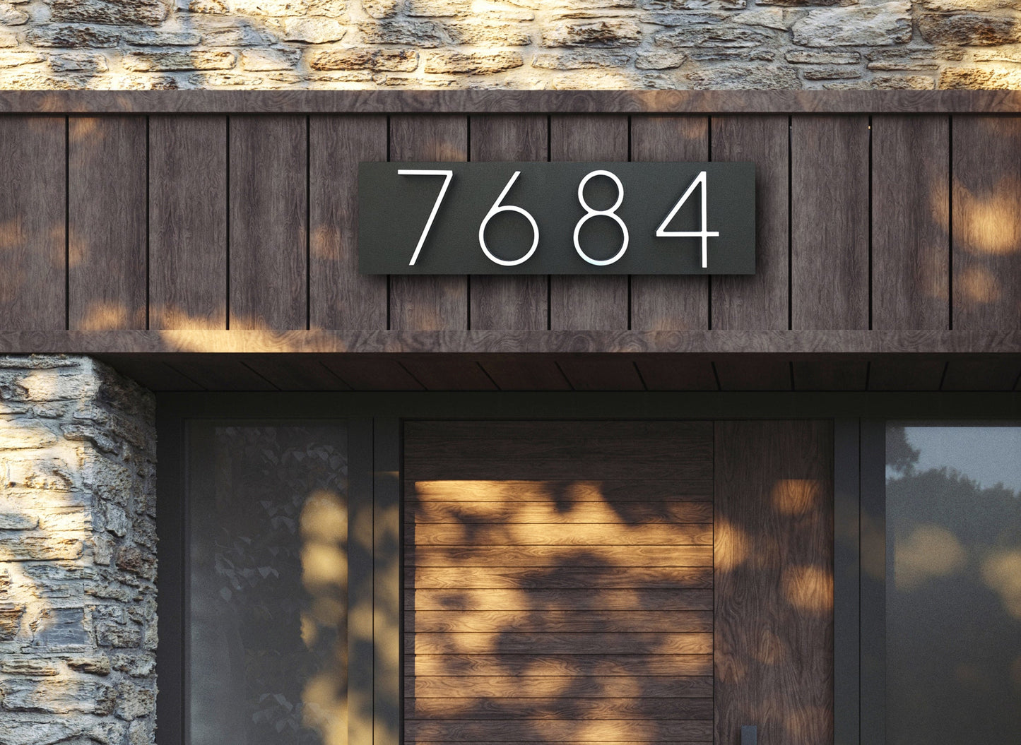 Address sign with METAL numbers available in vertical and horizontal mode | Modern House Number